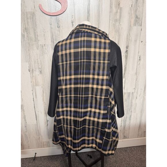 Dilay Moda Plaid Open Front Cardigan Jacket Size Small - Picture 3 of 5